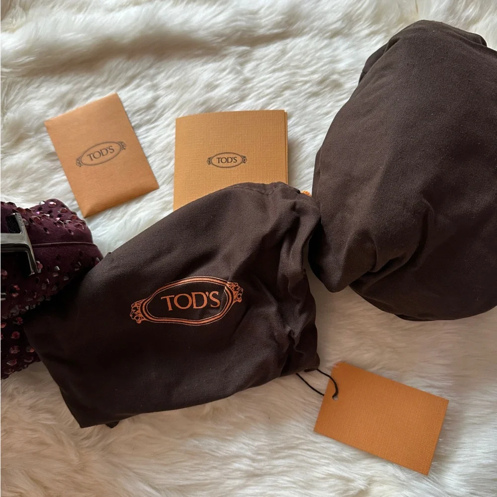 Tod's T Case Tote Messenger Bag in Suede Micro NIB - Picture 11 of 12